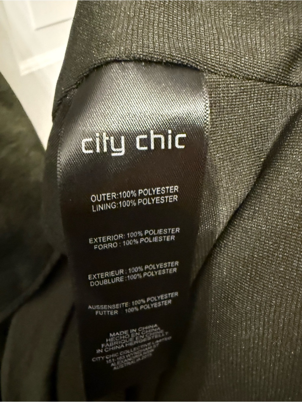 City Chic Dark Olive Midi Dress with Side Slit hunter Green - Picture 8 of 9